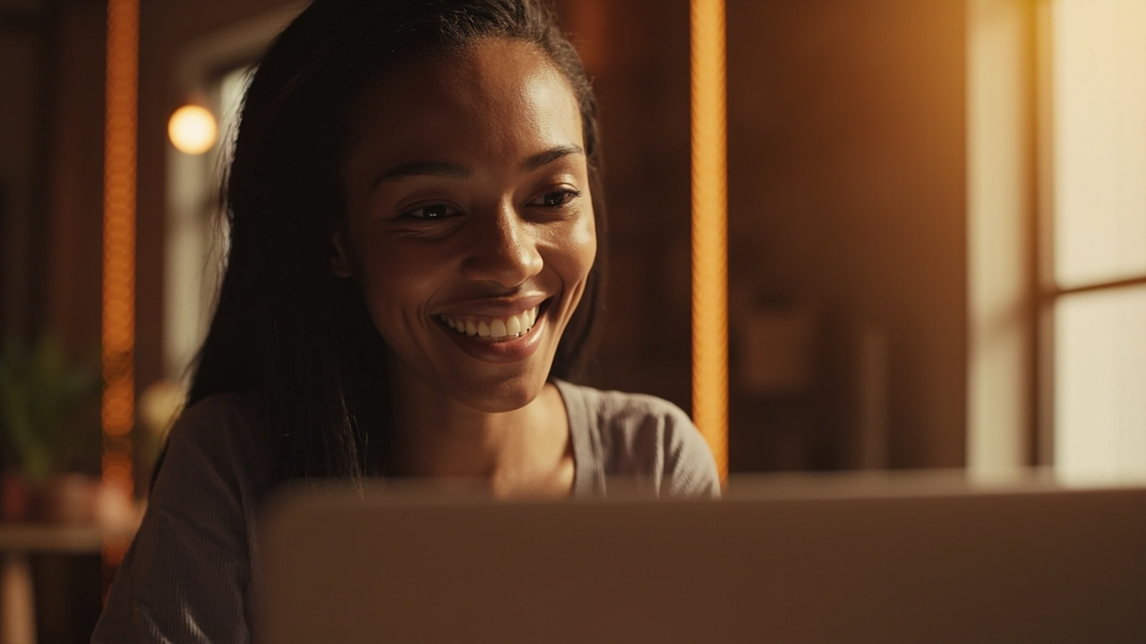 Client satisfait en appel vidéo avec son assistant IA